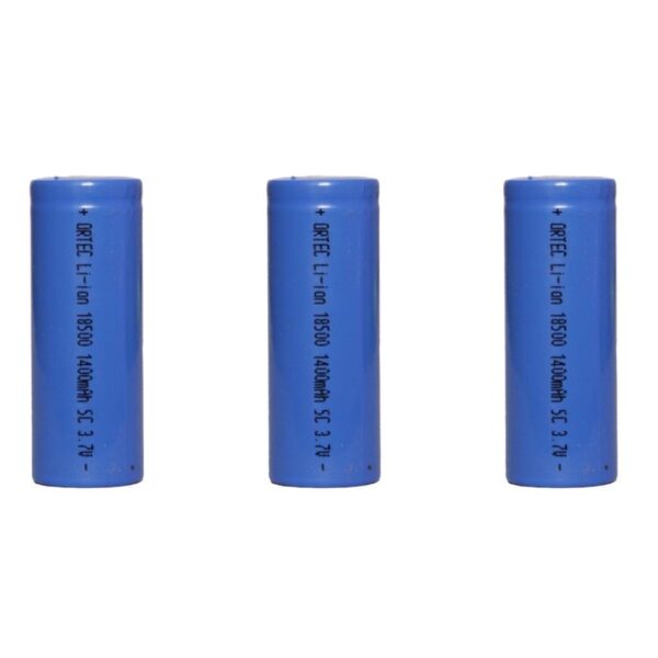 Ortec 3.7V 1400mAh Li-ion 18500 5-C Şarj Edilebilir Pil 3'Lü