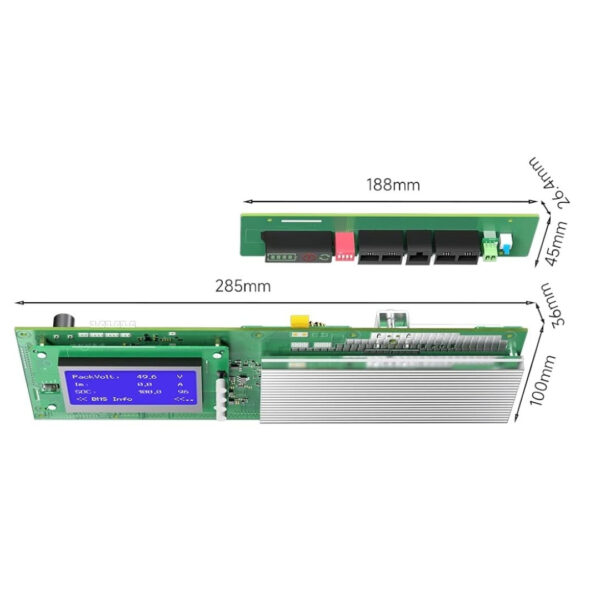 Daly Smart BMS LiFePO4 16S 48V 100A Solar Ev Enerjisi Depolama Sistemi RS485/CAN/LCD - Görsel 2