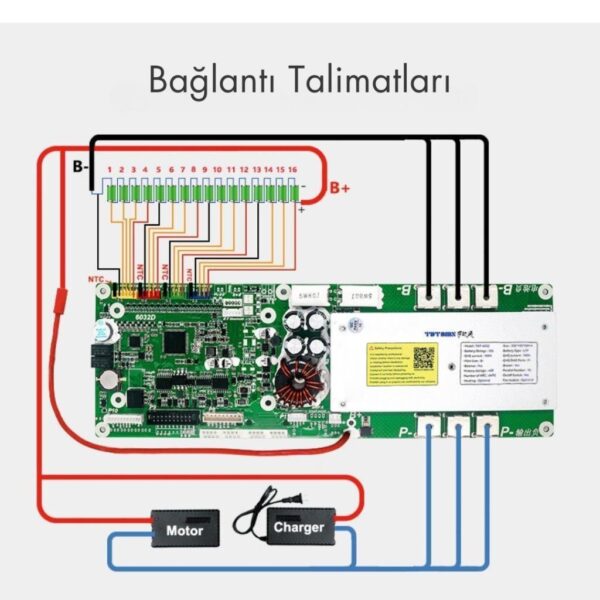 TDT BMS LCD Ekranlı Smart 13S-16S 48V 100A LiFePO4 ESS - Görsel 5