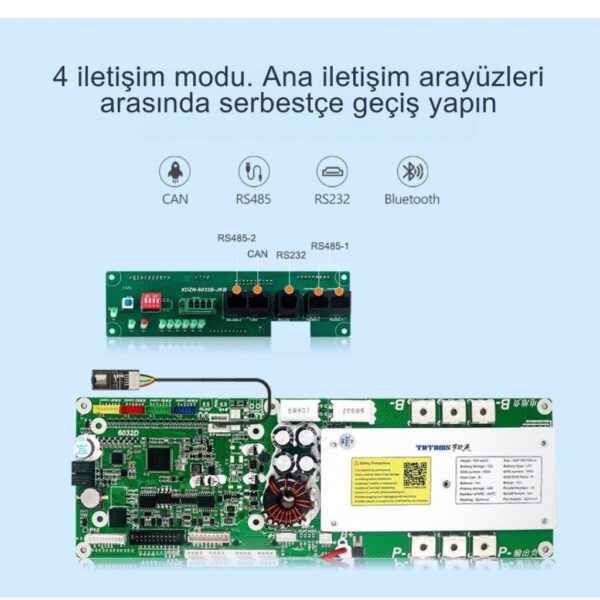 TDT Dokunmatik Ekranlı Smart 13S-16S 48V 100A BMS LiFePO4 ESS - Görsel 6