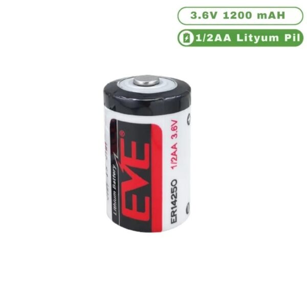EVE ER14250 1/2 AA 3.6V 1200mAh Lityum Kısa Pil