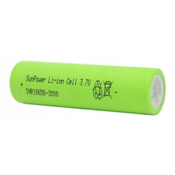 SunPower Li-İon 18650 3.7V 2000mAh 10C Şarj Edilebilir Pil - Görsel 2