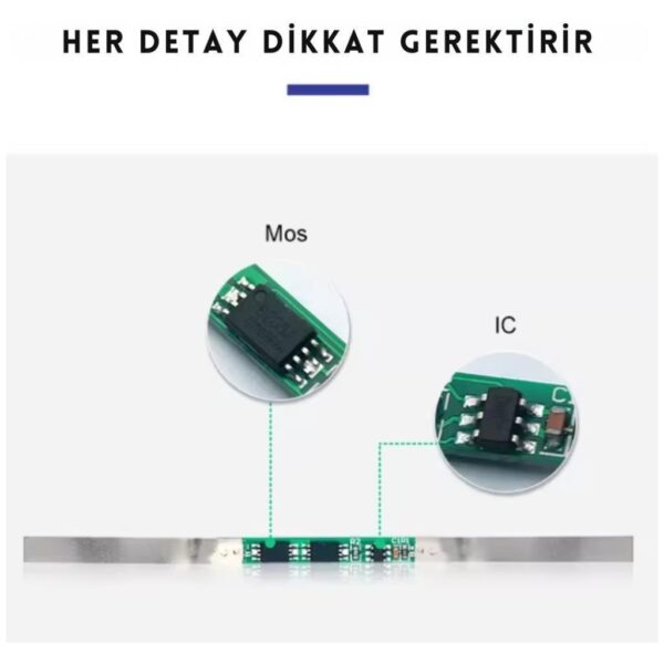 TDT 3.7V 1S 3A Li-Ion Pil Koruma Devresi BMS - Görsel 3