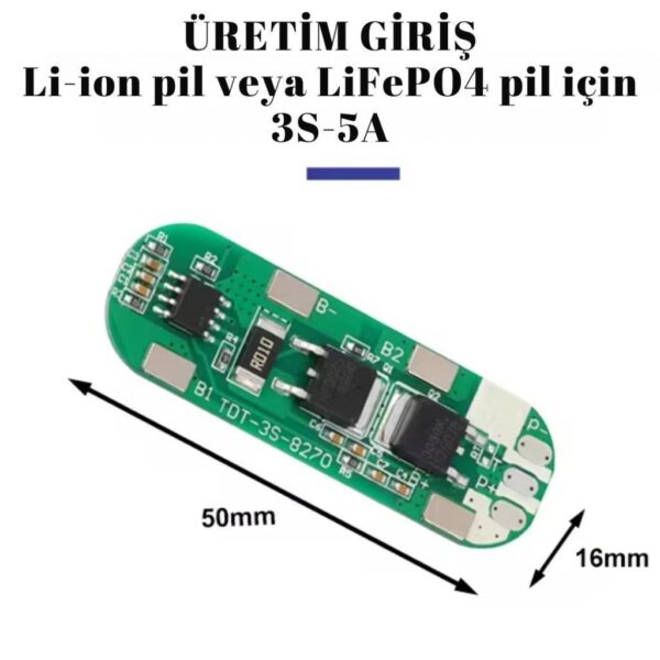TDT 3S 5A BSM Li-ion Batarya Koruma Devresi 18650 - Görsel 2